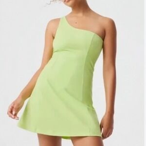 Outdoor Voices One Shoulder Exercise Dress Honeydew Green Small Tennis Sporty